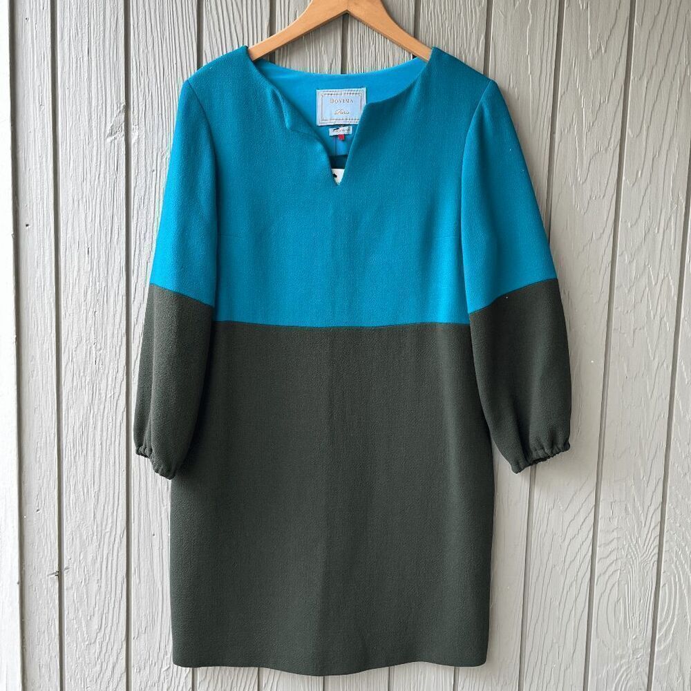 Dovima Paris High-End French Designer Colorblock Shift Dress, SZ 6-8